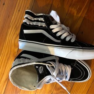 Vans Black and White High-Top Lace Sneakers